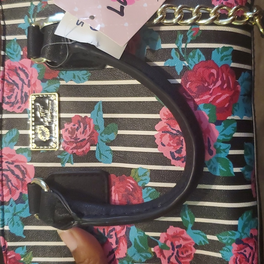 Stripe Floral Print Crossbody